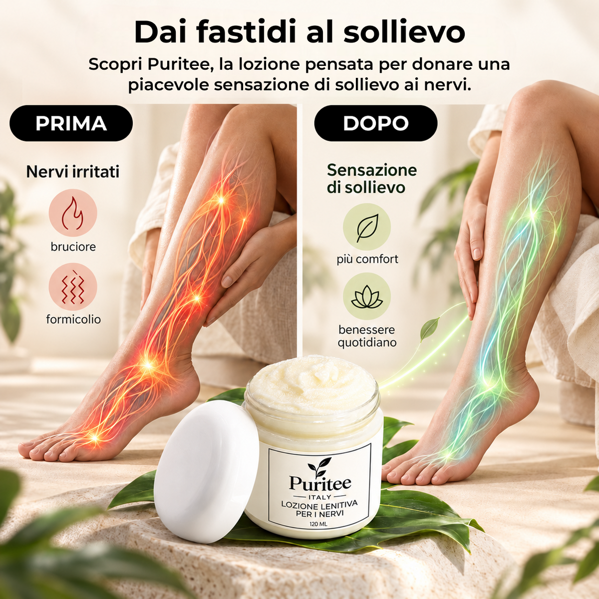 Puritee - Lozione lenitiva per i nervi